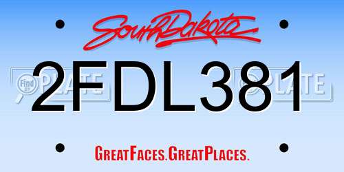 2FDL381 South Dakota License Plate