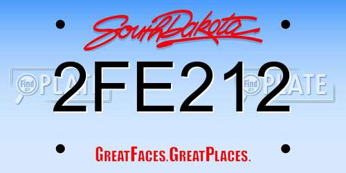 2FE212 South Dakota License Plate