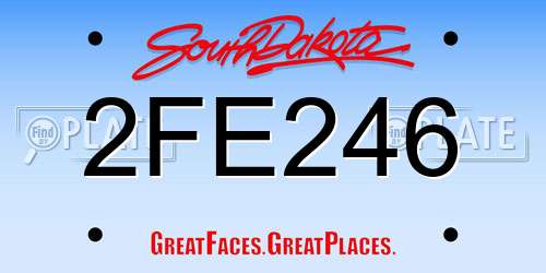 2FE246 South Dakota License Plate