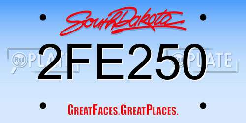 2FE250 South Dakota License Plate