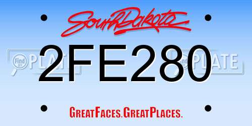 2FE280 South Dakota License Plate