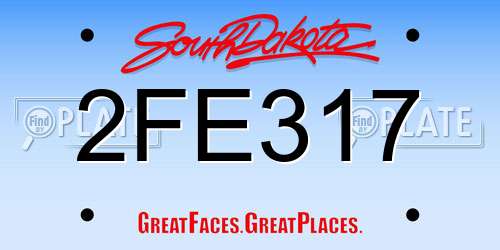 2FE317 South Dakota License Plate