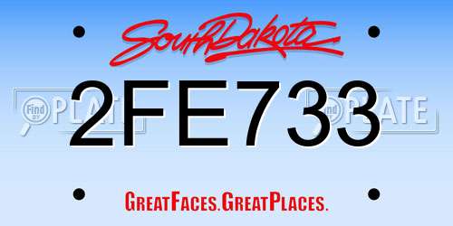 2FE733 South Dakota License Plate