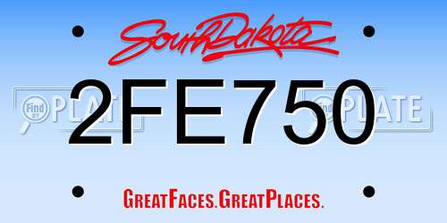 2FE750 South Dakota License Plate