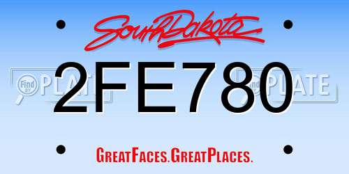 2FE780 South Dakota License Plate