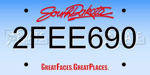 2FEE690 South Dakota License Plate