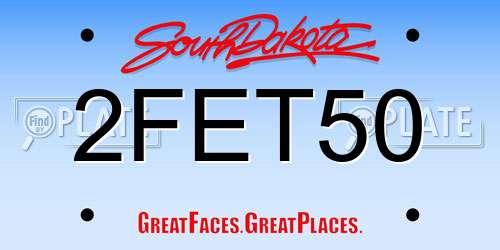 2FET50 South Dakota License Plate