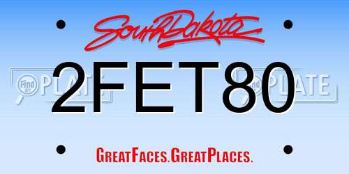2FET80 South Dakota License Plate