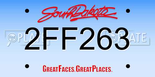 2FF263 South Dakota License Plate