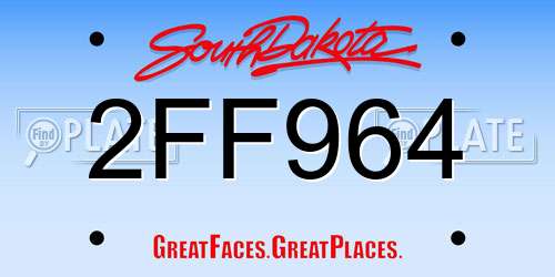 2FF964 South Dakota License Plate