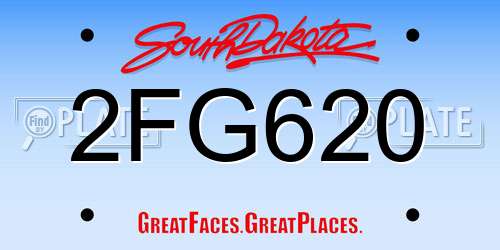 2FG620 South Dakota License Plate