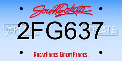 2FG637 South Dakota License Plate
