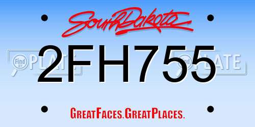 2FH755 South Dakota License Plate