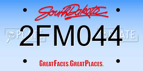 2FM044 South Dakota License Plate