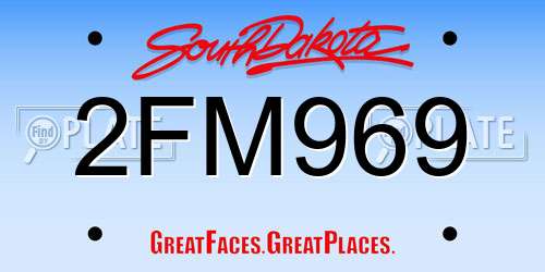 2FM969 South Dakota License Plate