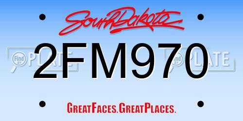 2FM970 South Dakota License Plate