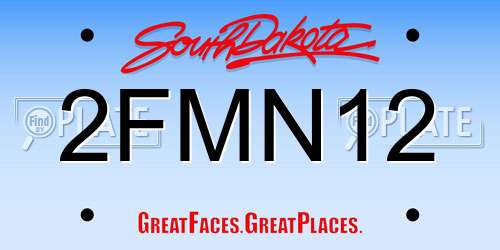 2FMN12 South Dakota License Plate