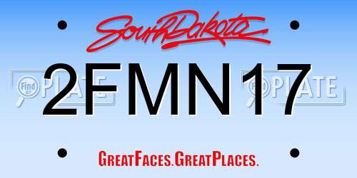 2FMN17 South Dakota License Plate