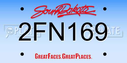 2FN169 South Dakota License Plate