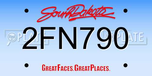 2FN790 South Dakota License Plate