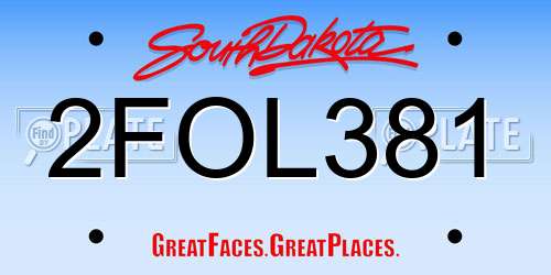 2FOL381 South Dakota License Plate