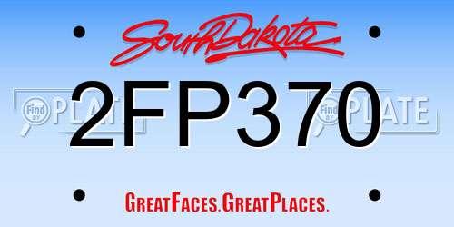 2FP370 South Dakota License Plate