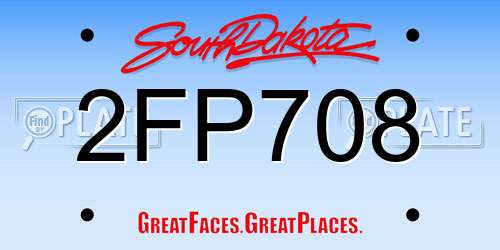 2FP708 South Dakota License Plate