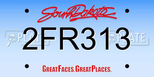 2FR313 South Dakota License Plate