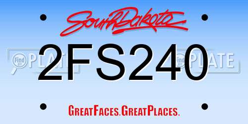 2FS240 South Dakota License Plate