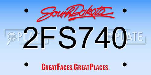 2FS740 South Dakota License Plate