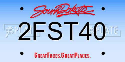 2FST40 South Dakota License Plate