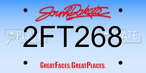 2FT268 South Dakota License Plate
