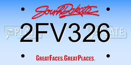 2FV326 South Dakota License Plate
