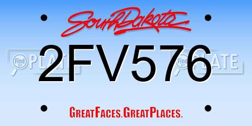 2FV576 South Dakota License Plate