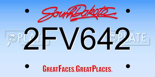 2FV642 South Dakota License Plate