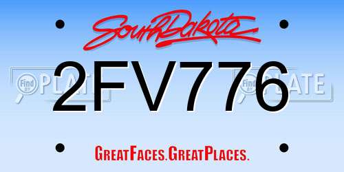 2FV776 South Dakota License Plate