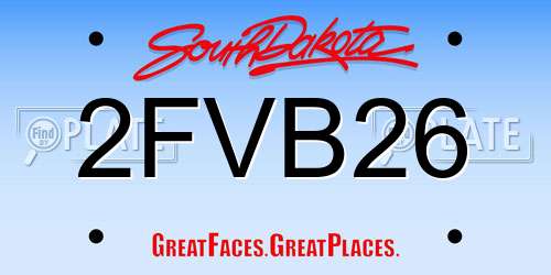 2FVB26 South Dakota License Plate