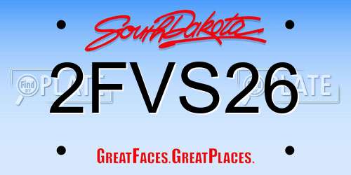 2FVS26 South Dakota License Plate