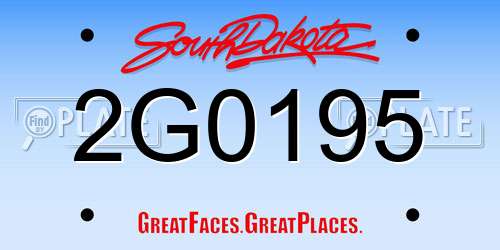2G0195 South Dakota License Plate