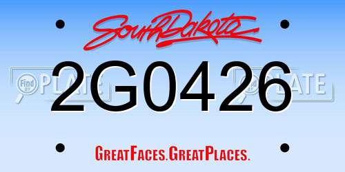 2G0426 South Dakota License Plate