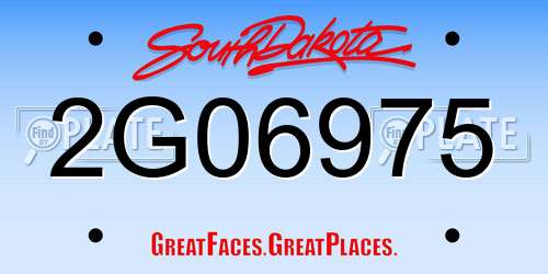 2G06975 South Dakota License Plate