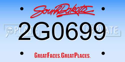 2G0699 South Dakota License Plate