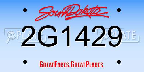 2G1429 South Dakota License Plate