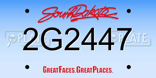 2G2447 South Dakota License Plate