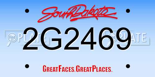 2G2469 South Dakota License Plate