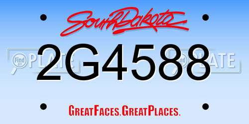 2G4588 South Dakota License Plate