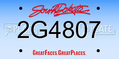 2G4807 South Dakota License Plate