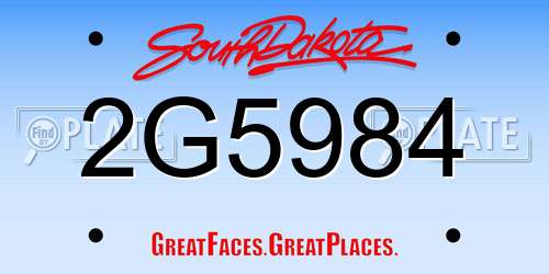 2G5984 South Dakota License Plate