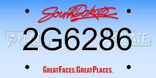 2G6286 South Dakota License Plate