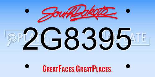2G8395 South Dakota License Plate